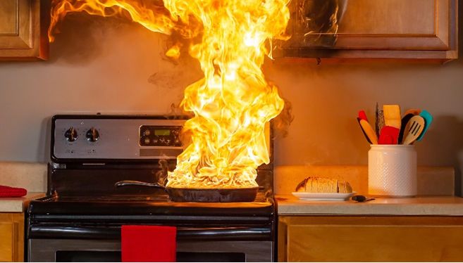 an toàn cháy nổ nhà trong nhà bếp